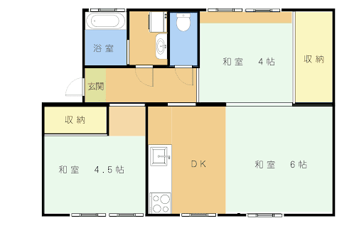 3DKの間取り図